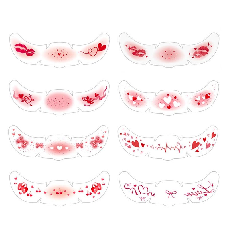 8pcs Valentine's Day Waterproof 3D Freckle Makeup Face Temporary Tattoos